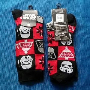 NWT Star Wars Men's Red Holiday Socks 2 Pack